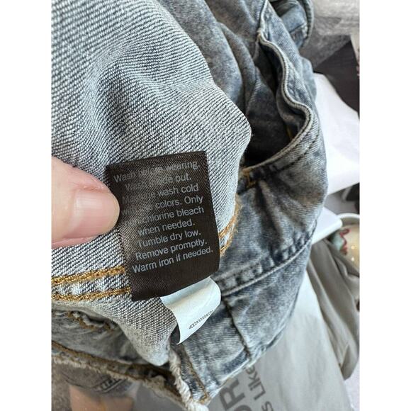 Jean Jacket Simply Vera Wang Sz 2XL Distressed Raw Hem Stretch Blue Stone Washed - Picture 14 of 16